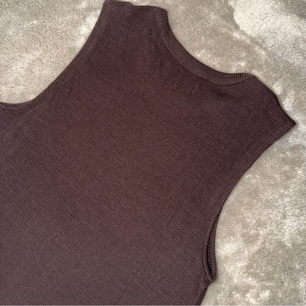 Unbound Merino Women's Rib Knit Merino Sleeveless Dress Size Small In Espresso - Picture 6 of 9